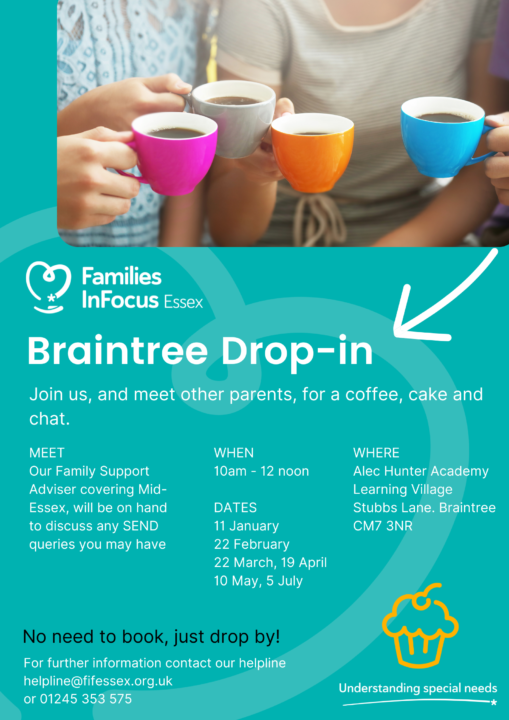 Leaflet with details of the Braintree drop in.