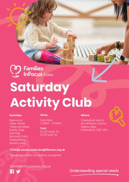 Flyer with details of the Saturday Activity Club
